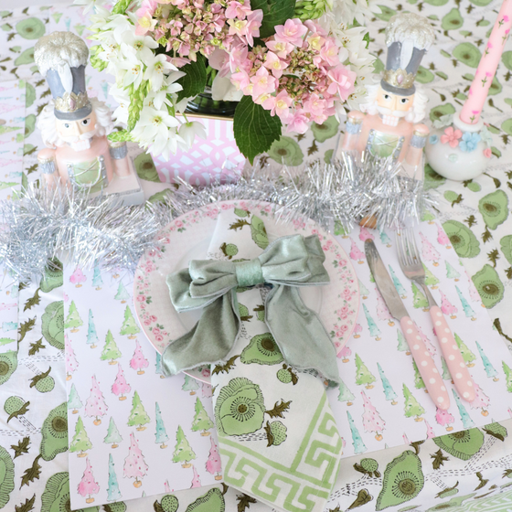 Pastel Holiday Trees Placemats Set