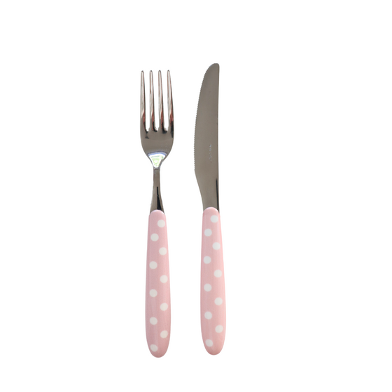 Cutlery set Pink Polka Dot