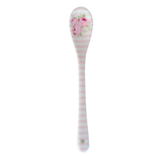  Pink stripe and floral dessert spoon