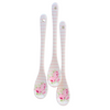 Pink stripe and floral dessert spoon