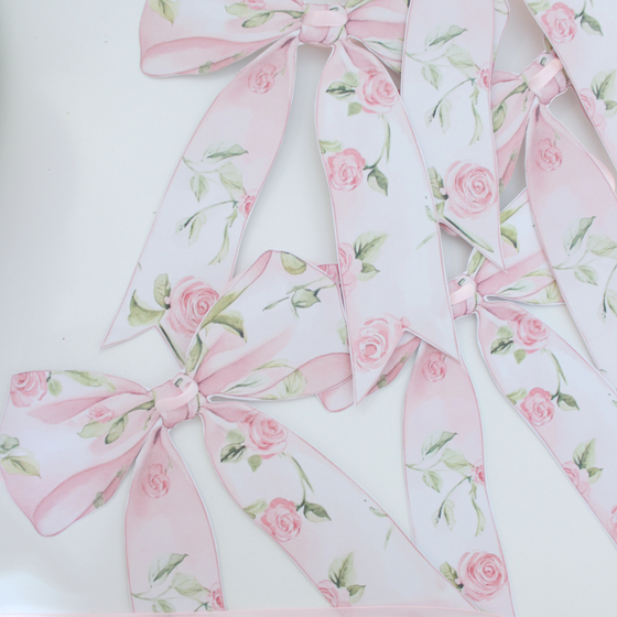 Pink Bow Paper Garland