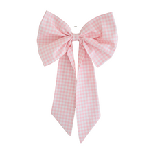  Fabric Decorative Bow Pink Gingham