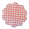 Gingham Scalloped Placemat Pink ( set of two)