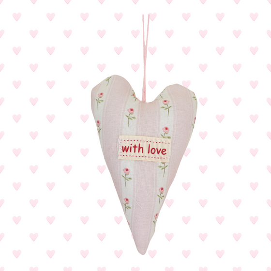 With Love Fabric Heart Rosebud