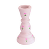 Hand Painted Wooden Candlestick Holders Pink