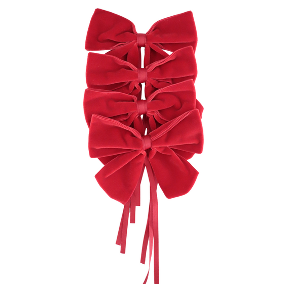 Red Velvet Napkin Bow ( set of four)