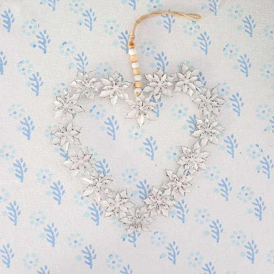 shabby chic floral heart decoration