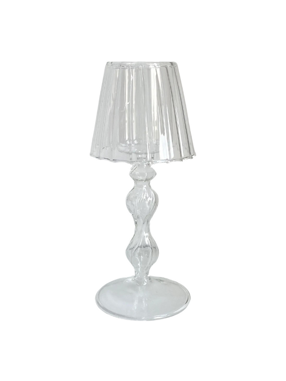 Glass Candle Dining Table Lamp Clear