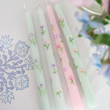  Spring Forest flowers Hand painted Candle