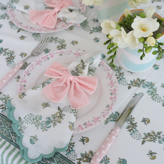 Trellis Green Napkin (set of two)