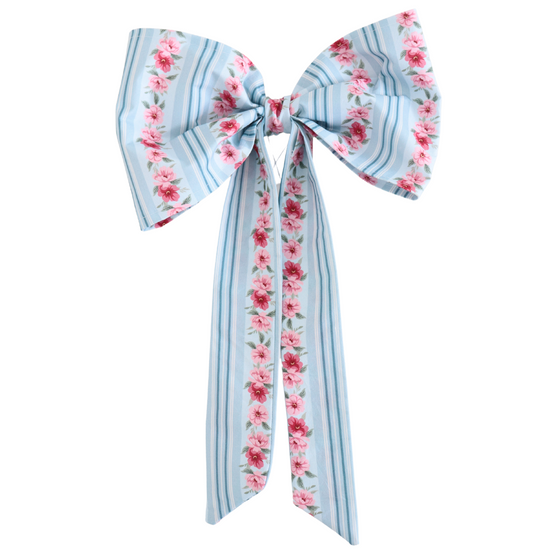 house bow blue and rose stripe