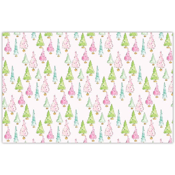 Pastel Holiday Trees Placemats 20PK