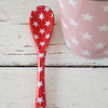 Porcelain spoon red with stars | prettyhomestyle.