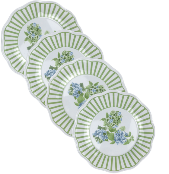 Green Hydrangea Garden Melamine Salad Plate