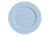 blue polka dot plate