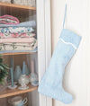 Blue and white Christmas stocking