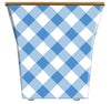 Blue and white gingham cachepot 