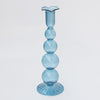 sky blue glass candlestick