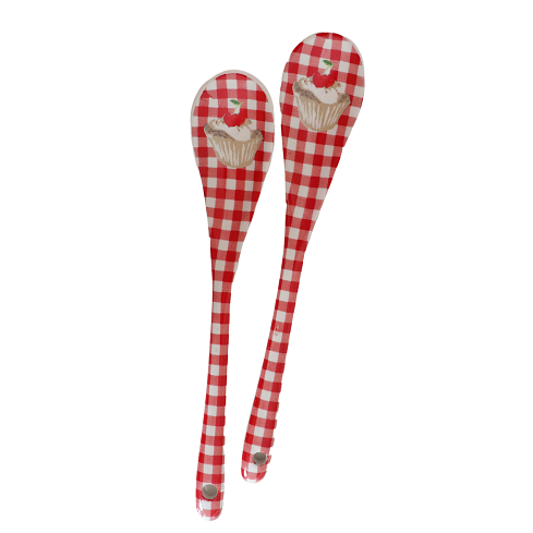 scandinavian porcelain spoon red and white gingham