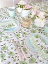 Poppy green block printed placemat