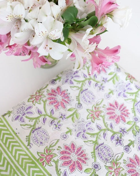 isabella lilac and green tablecloth