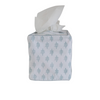 fabric tissue box cover leaf blue