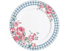 Dinner Plate Blue Gingham floral