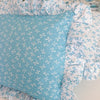 Blue bow knot frilled cushion cover (Blue)