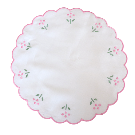 round scalloped placemats disty floral set of 4