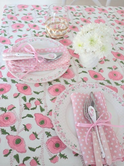 Pink Poppy Tablecloth